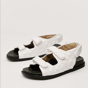 SOLD!! BRAND NEW FAUX LEATHER QUILTED SANDALS by NASTY GAL